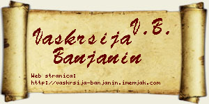 Vaskrsija Banjanin vizit kartica